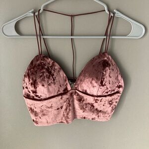 Bozzolo Velvet Bandeau Bralette in Rose Mauve